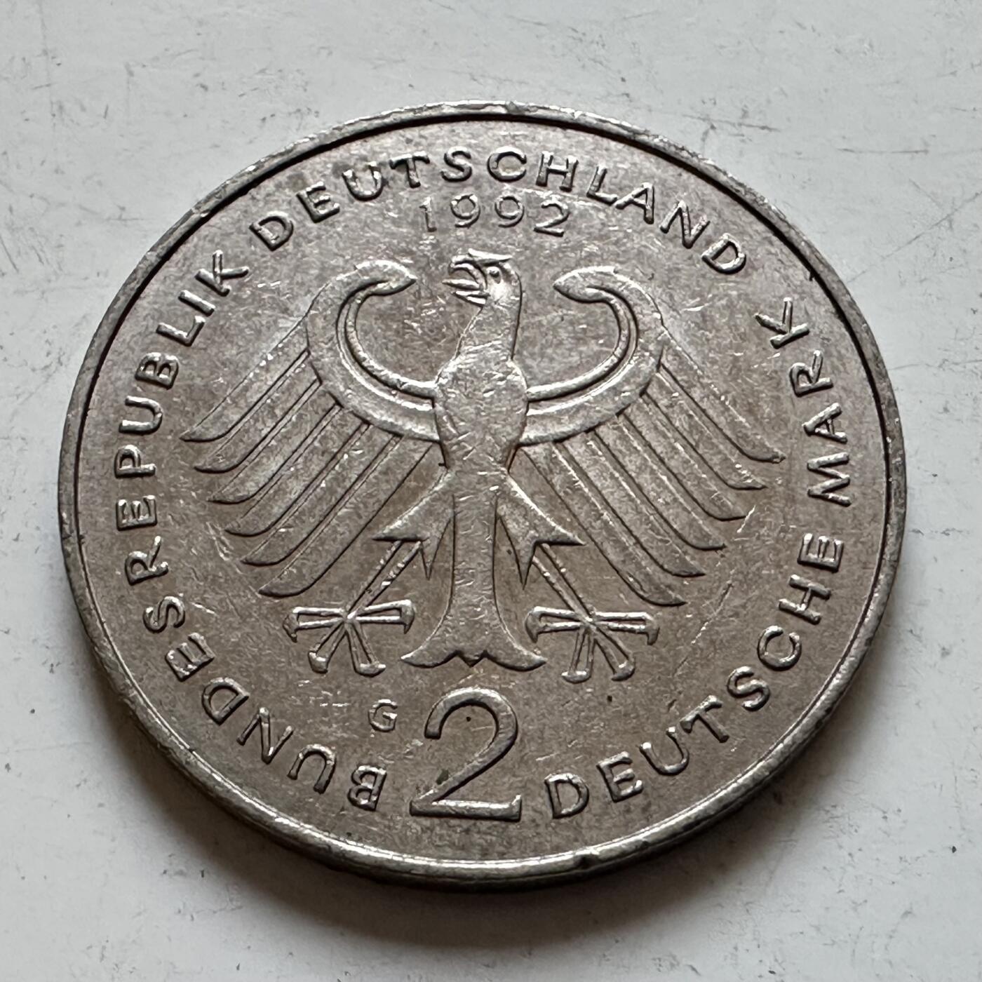 🌹外币初藏🌹🐯2025年第140场  每周二四六晚8️⃣点 接代拍 德国1992年G版 2马克 舒马赫