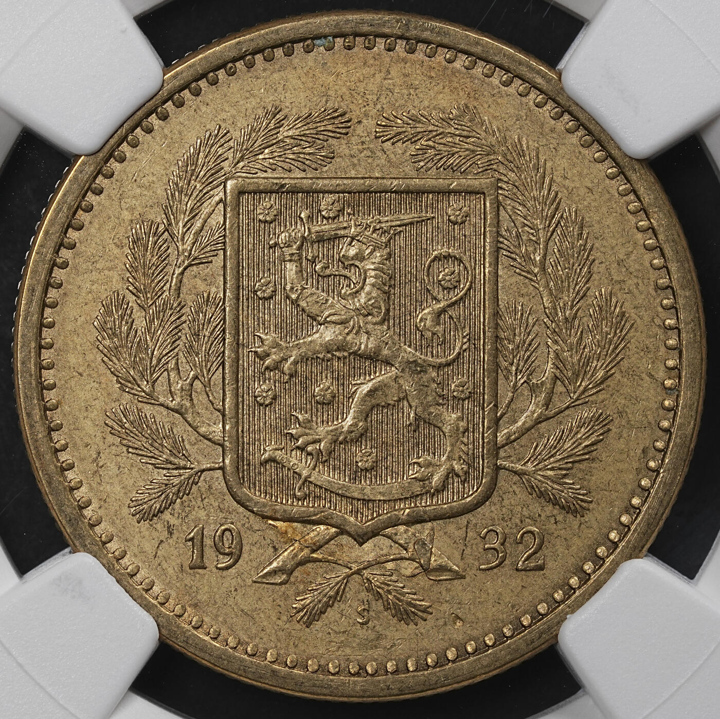 修遠堂世界钱币第九十七期 NGC MS62 1932年芬兰20马克 仅铸造了14000枚 更有错版加持