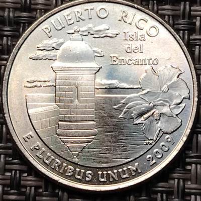 布加迪🐬～世界钱币(上海)🌾第 264 期 /  各国套币和散币 - 美国🇺🇸 2009年 25分 六个特区～波多黎各