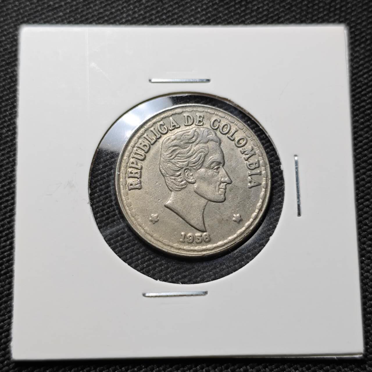 KK钱币收藏小铺 第378期  2月预留时间 周末发货  1956哥伦比亚20分 首年