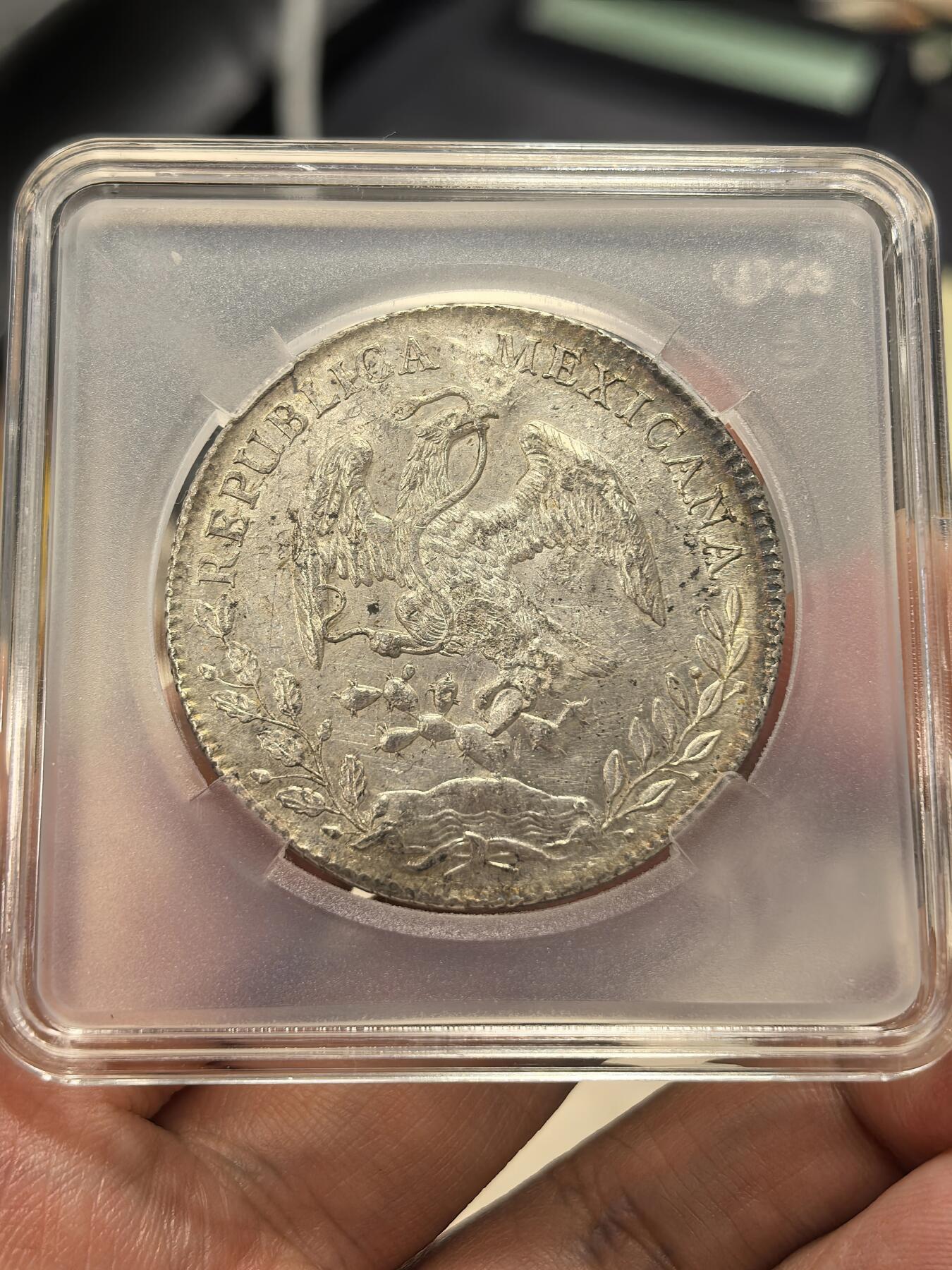 博洋堂世界钱币拍卖第151期（全场包邮） 墨西哥鹰洋CA 1893，近未流通底板，带清晰字戳