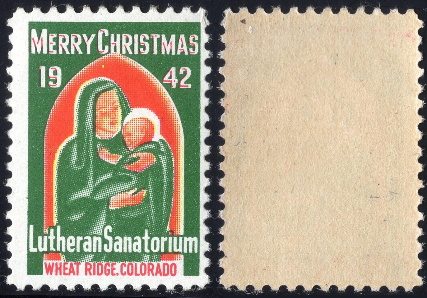 洪涛臻品批发群 精选邮票限时拍卖第1195期  美国圣诞节封缄票1942年 圣母圣子图  原胶好品