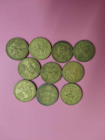 外国钱币徽章 - 蒙古纪念币10枚