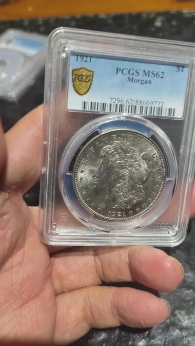 老银元专场（本场拍品丰富，三位宝主提供） 摩根银币，pcgs评级62分