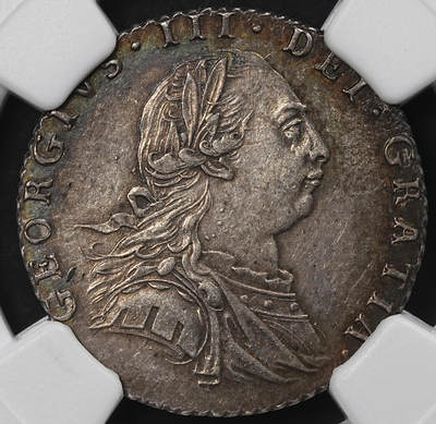 修遠堂世界钱币第九十七期 - NGC MS62 1787年英国6便士银币