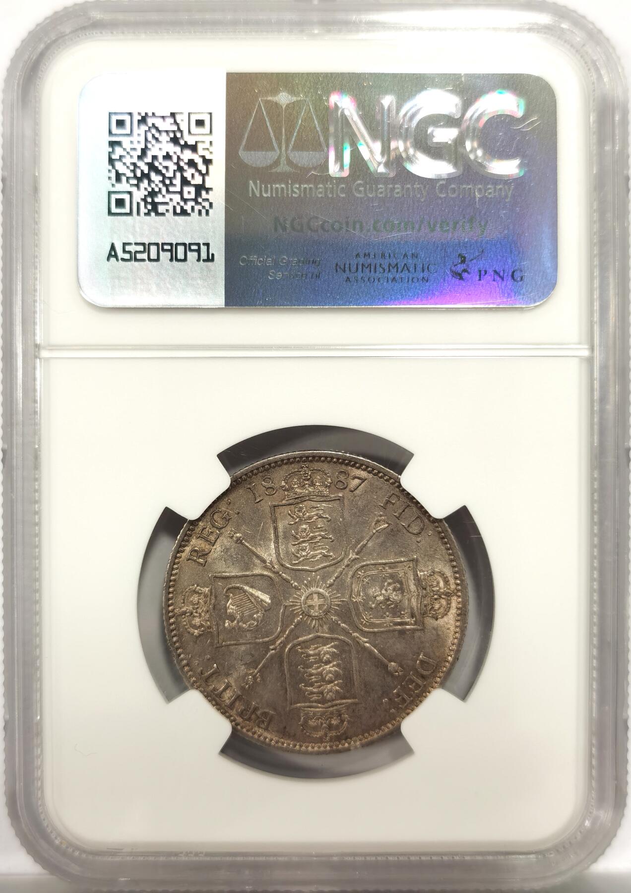 博洋堂世界钱币拍卖第151期（全场包邮） NGC AU58 英国1887年维多利亚弗洛林 转光非常不错 NGC严评了 此枚与62差别不大