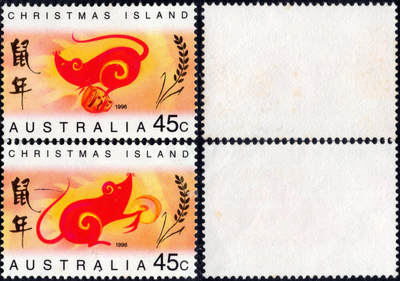 洪涛臻品批发群 精选邮票限时拍卖第1194期  - 澳大利亚1996鼠年生肖邮票 金锃亮! 好品