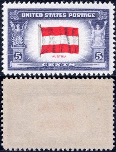 洪涛臻品批发群 精选邮票限时拍卖第1194期  - 美国1943 奥地利-二战被占领国国旗 全品