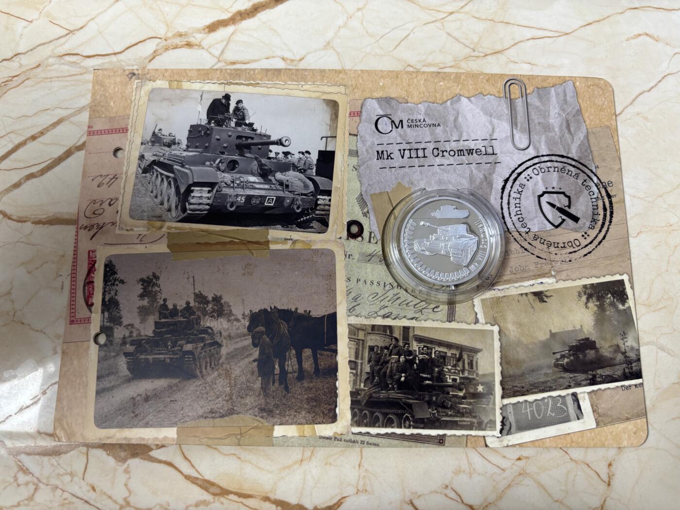 第185期拍卖 卡装纽埃2022年世界著名坦克系列克伦威尔巡洋坦克银币，999银，发行1000枚