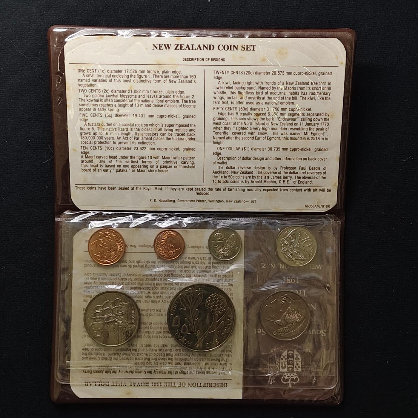 【全场包邮】纯粹捡漏拍485场（免费代拍第22场） 新西兰1981年官方套币-含皇家访问克朗型纪念币