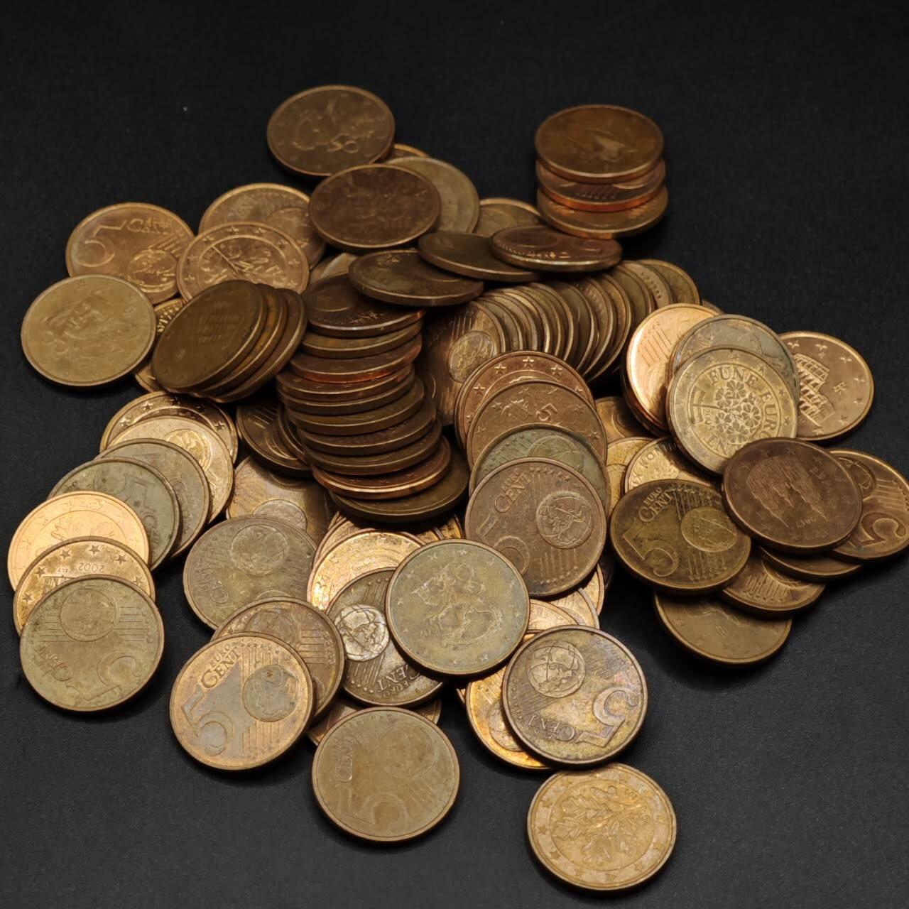 【淘币小摊】实时拍第八百二十五拍   散币场   满百包邮可预留二周 每周一统一发货   5欧分铜币100枚