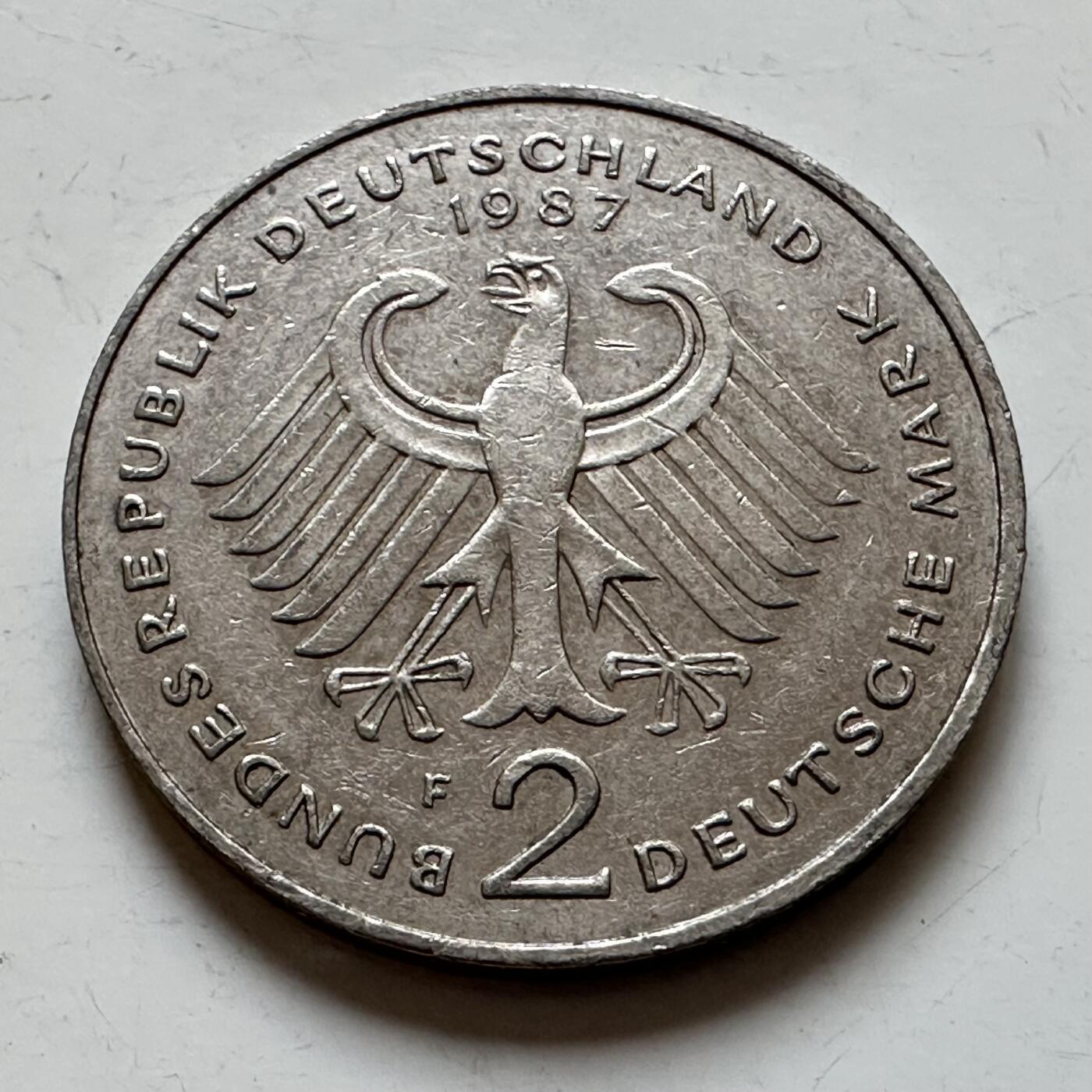 🌹外币初藏🌹🐯2025年第140场  每周二四六晚8️⃣点 接代拍 德国1987年F版 2马克 舒马赫