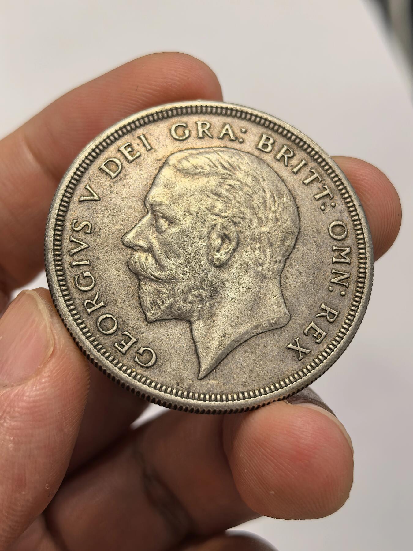 博洋堂世界钱币拍卖第151期（全场包邮） 英国1927年乔治五世花冠克朗银币 发行量仅15032