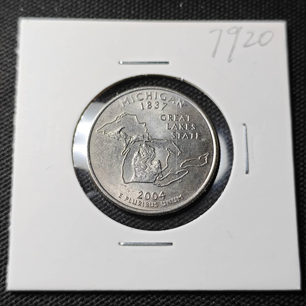 KK钱币收藏小铺 第379期  2月预留时间 周末发货  2004美国25分纪念币 