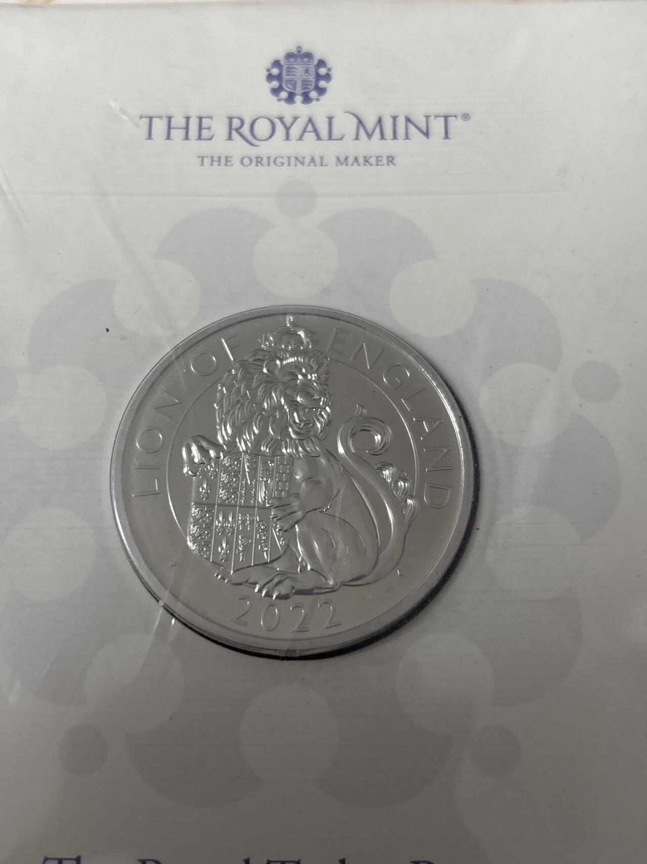 第185期拍卖 卡册英国2022年纹章皇家兽系列雄狮铜镍合金纪念币