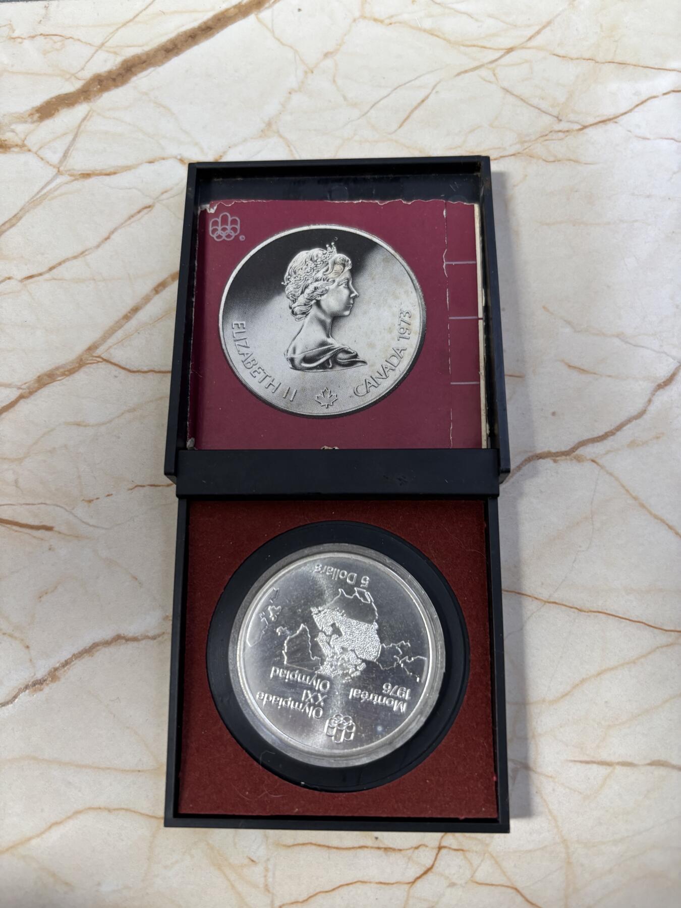 第184期拍卖 加拿大1973年发行1976年蒙特利尔奥运24.7克银币，925银银价317