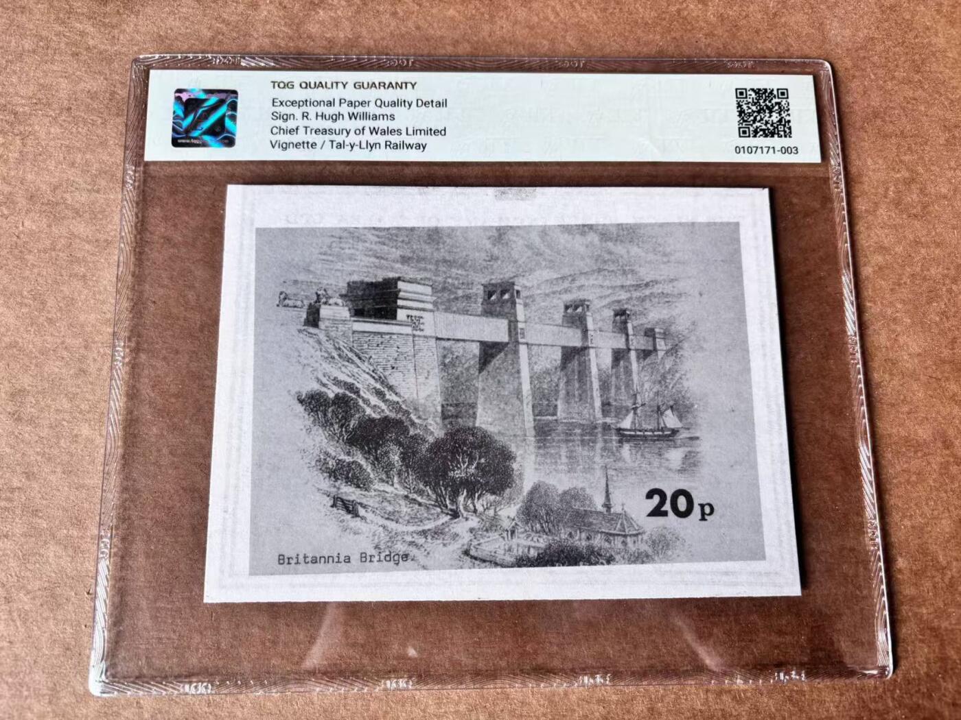 【Blue Auction】世界纸币精拍第761期——18级TOP拍卖/信誉/品质/专业/高效💫 【样钞】英国 威尔士黑绵羊公司 1969-72年20新便士 TQG66EPQ 