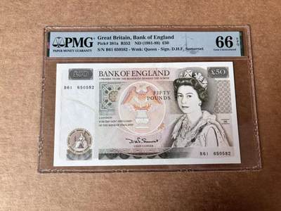 【Blue Auction】世界纸币精拍第761期——18级TOP拍卖/信誉/品质/专业/高效💫 - 【a版无47】英国 D序列 1981-88年50镑 PMG66EPQ 