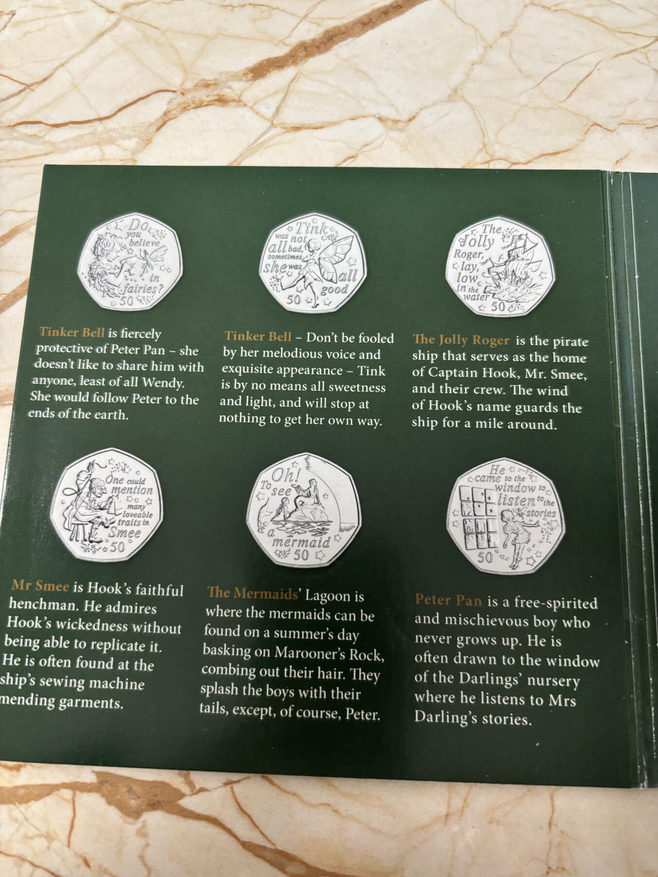 第185期拍卖 马恩岛2020年幻想童话故事彼得潘纪念币6枚全套