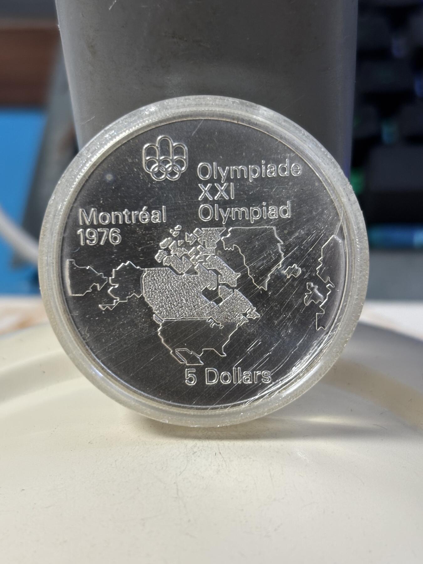 第184期拍卖 加拿大1973年发行1976年蒙特利尔奥运24.7克银币，925银银价317