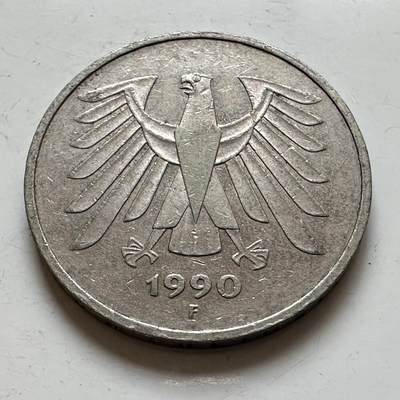 🌹外币初藏🌹🐯2025年第140场  每周二四六晚8️⃣点 接代拍 - 德国1990年F版5马克