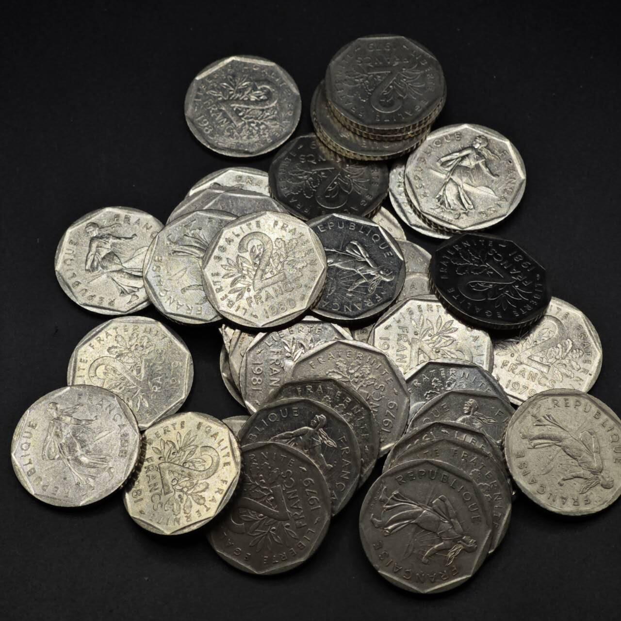 【淘币小摊】实时拍第八百二十五拍   散币场   满百包邮可预留二周 每周一统一发货   法国2法郎42枚