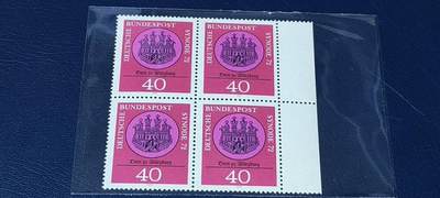 德国邮票专场，都是四方联 - 德国邮票四方连，1972年发行，宗教大会  维尔茨大教堂  ，品相如图