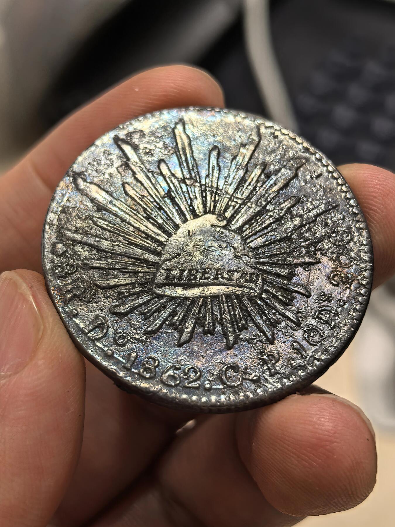 博洋堂世界钱币拍卖第151期（全场包邮） 墨西哥鹰洋DO 1862，少见版，底板近未流通，海捞标本