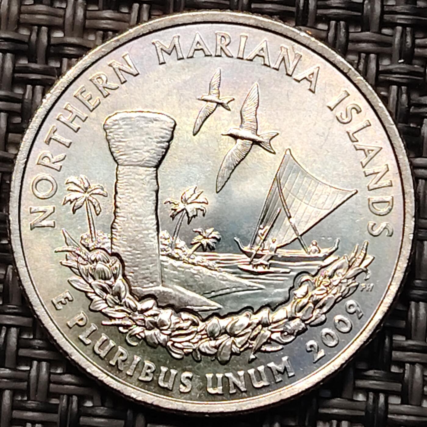 布加迪🐬～世界钱币(上海)🌾第 264 期 /  各国套币和散币 美国🇺🇸 2009年 25分 六个特区～北马里亚纳岛