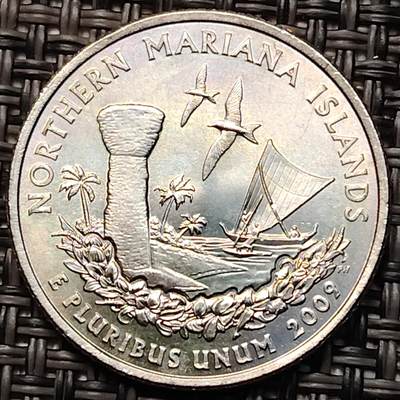 布加迪🐬～世界钱币(上海)🌾第 264 期 /  各国套币和散币 - 美国🇺🇸 2009年 25分 六个特区～北马里亚纳岛