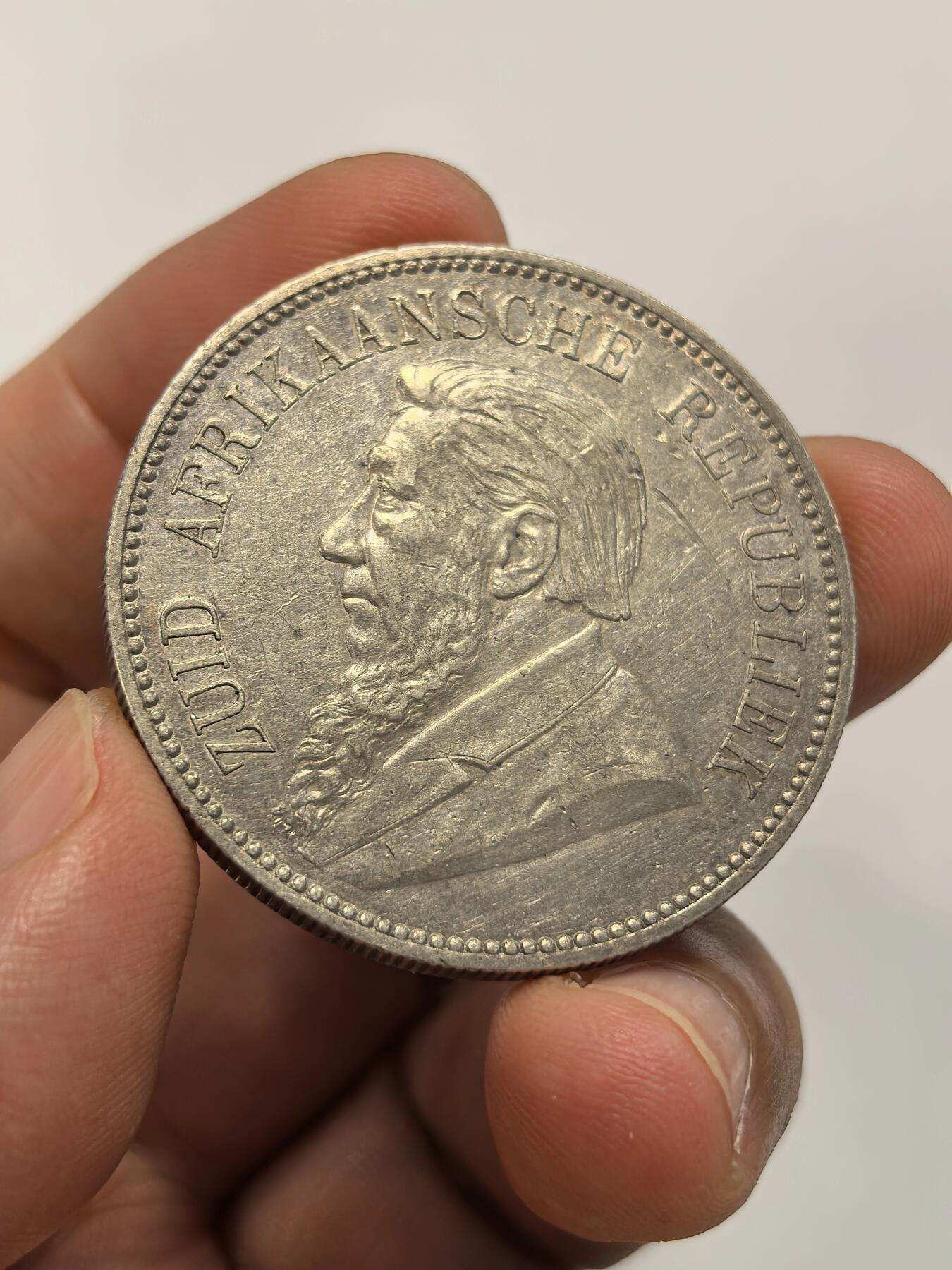 博洋堂世界钱币拍卖第151期（全场包邮） 南非德兰士瓦1892年半克朗5先令银币 非常少见的面值 双轴版 发行量仅4357枚