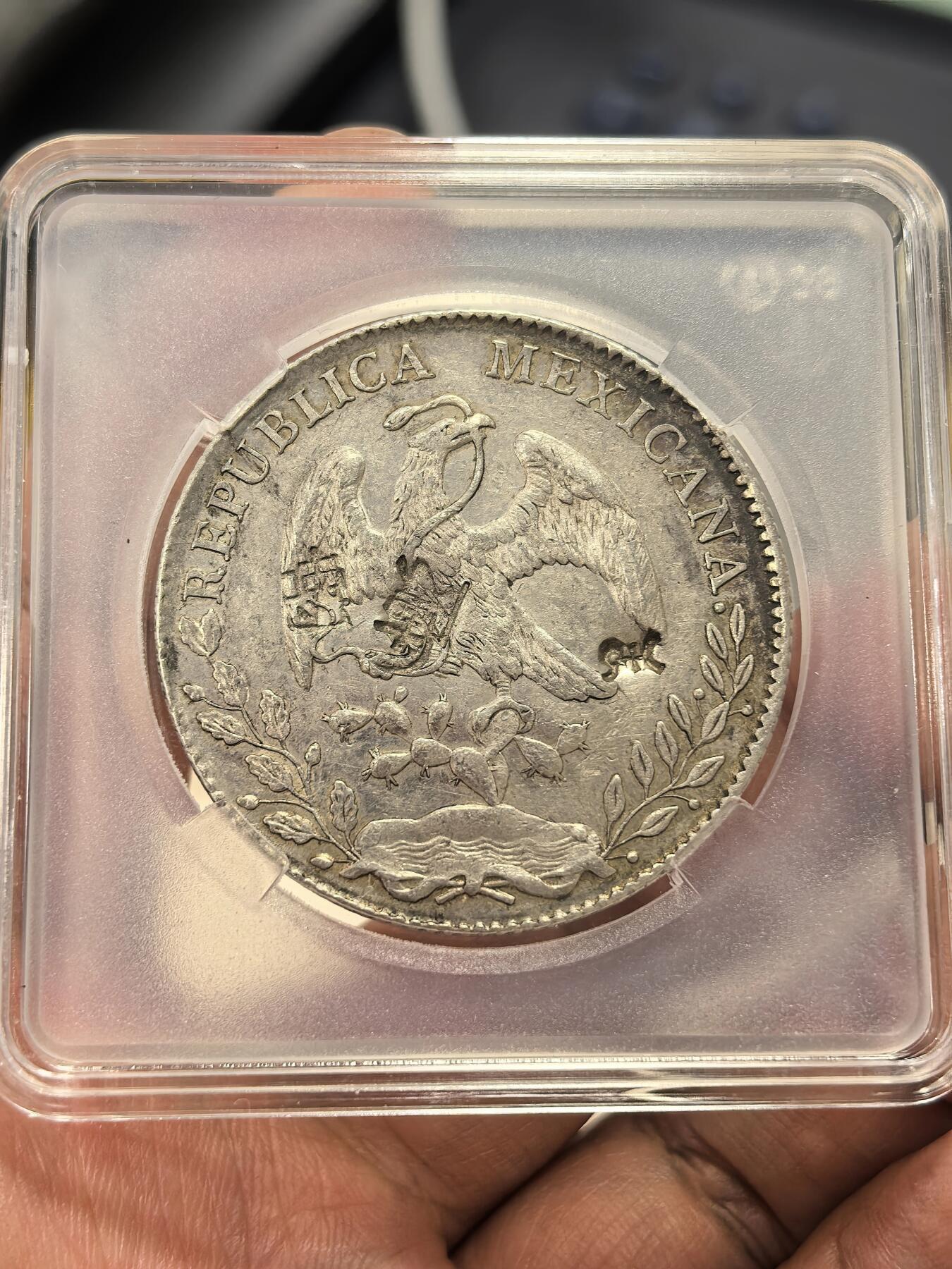 博洋堂世界钱币拍卖第151期（全场包邮） 墨西哥鹰洋MO 1897，近未流通底板，带清晰字戳