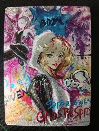 花开卡拍第53期（12月28号周日截拍，品控勿拍!!!拍品不寄存，运费5元，自制卡难免瑕疵，可能存在轻微撞角爆边等出厂瑕疵，品控介意勿拍！） - 奇点卡牌 格温 粗闪