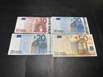 《外钞收藏家》第五百九十三期（精品场）（本平台长期征集拍品、欢迎藏友们联系合作） - 一签和二签10、20、50欧元 四张一起 全新 50欧元轻微荧光反应