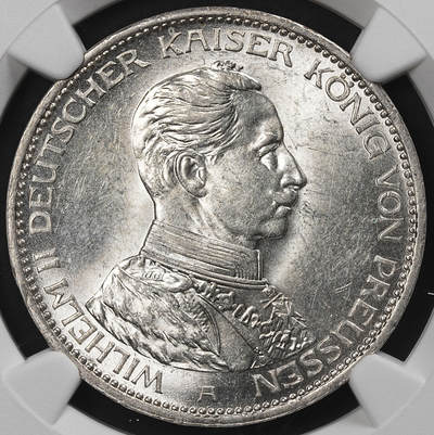 修遠堂世界钱币第九十七期 - NGC MS63 1914年普鲁士威廉二世军装3马克银币