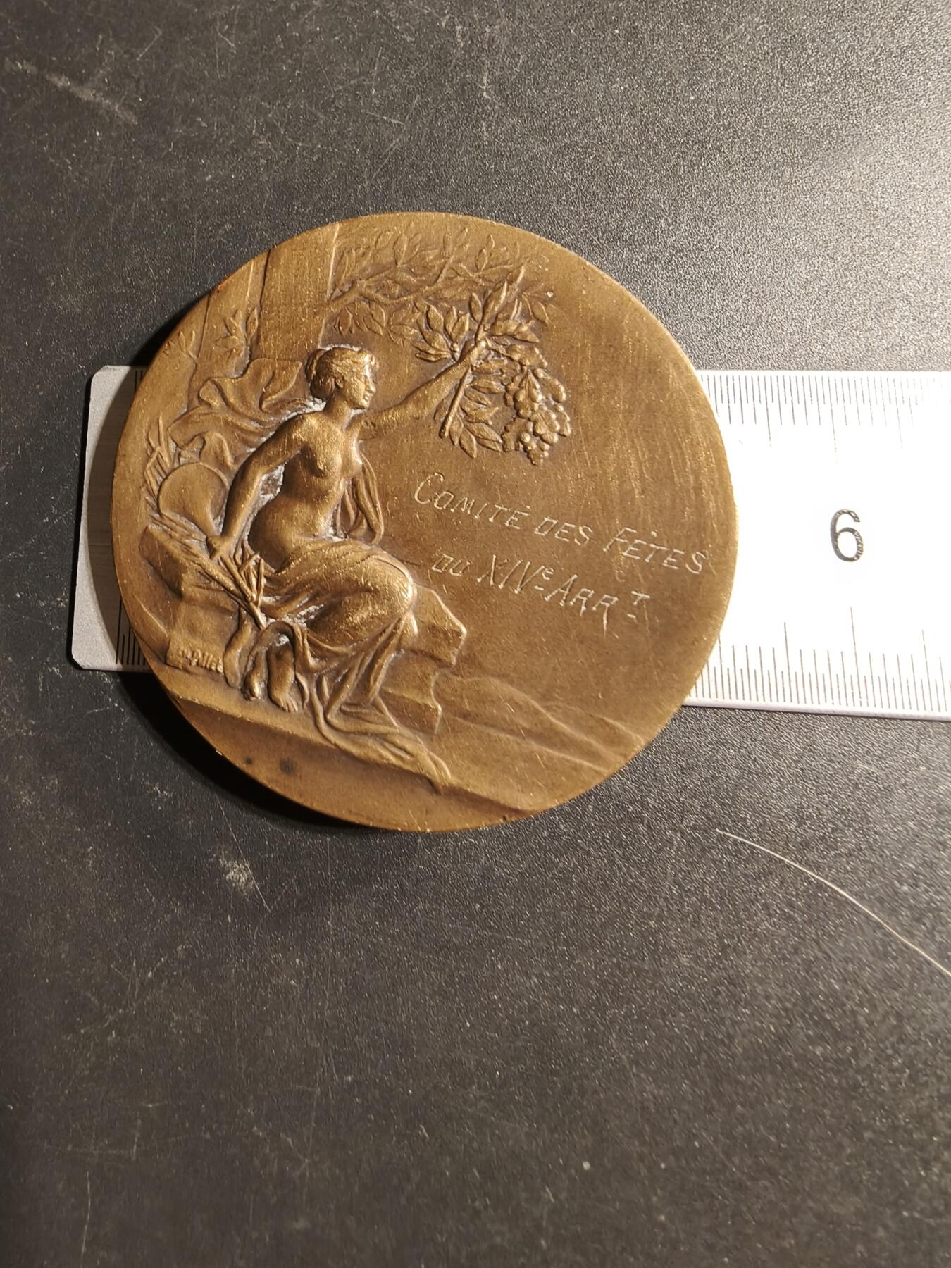 老王徽章第169期 法国国防部勤务总监（1928年）阿尔伯特·加尔塔尔德将军大铜章     直径51mm.     重量54.3g.    大师皮列作品