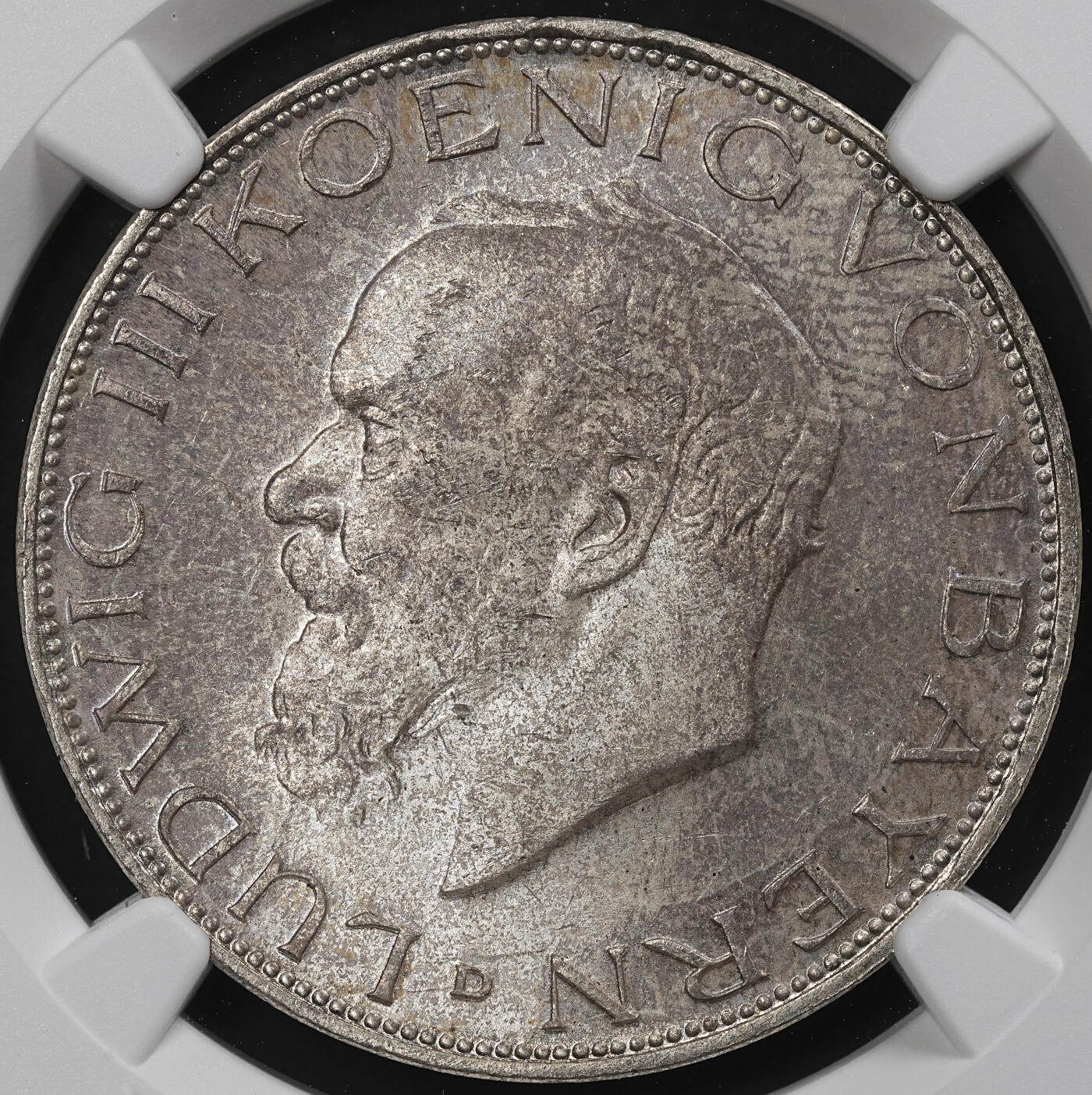 修遠堂世界钱币第九十七期 NGC MS64 1914年巴伐利亚3马克银币 纸袋包浆