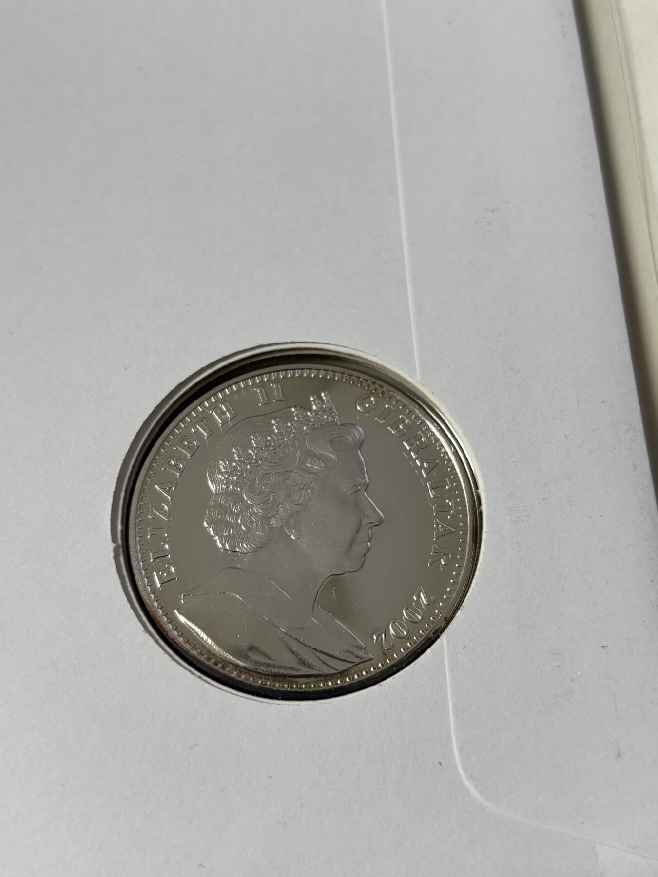 第185期拍卖 直布罗陀2002年《彼得·潘》小飞侠纪念银币首日封，925银，28.28克【银价378】