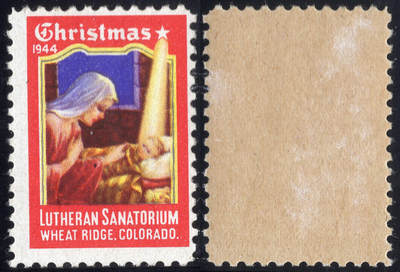 洪涛臻品批发群 精选邮票限时拍卖第1195期  - 美国圣诞节封缄票1944年, 原胶好品, 圣母绳子图