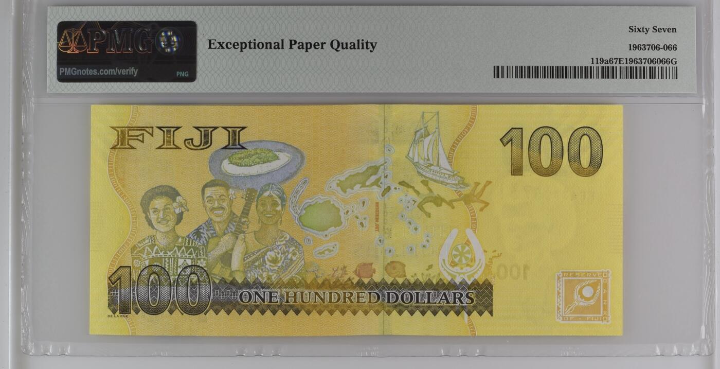 【礼羽收藏】🌏世界钱币拍卖第116期 【首发FFA】斐济 2013年100元 大金蝉 PMG67分