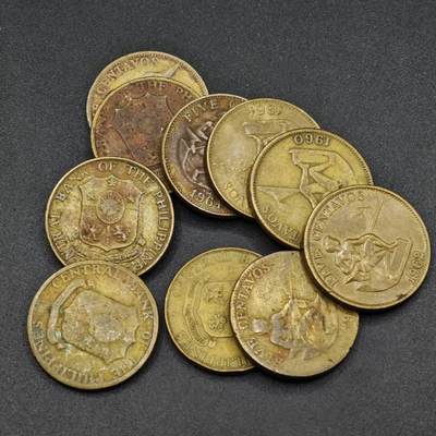 【淘币小摊】实时拍第八百二十五拍   散币场   满百包邮可预留二周 每周一统一发货   - 菲律宾5分铜币10枚