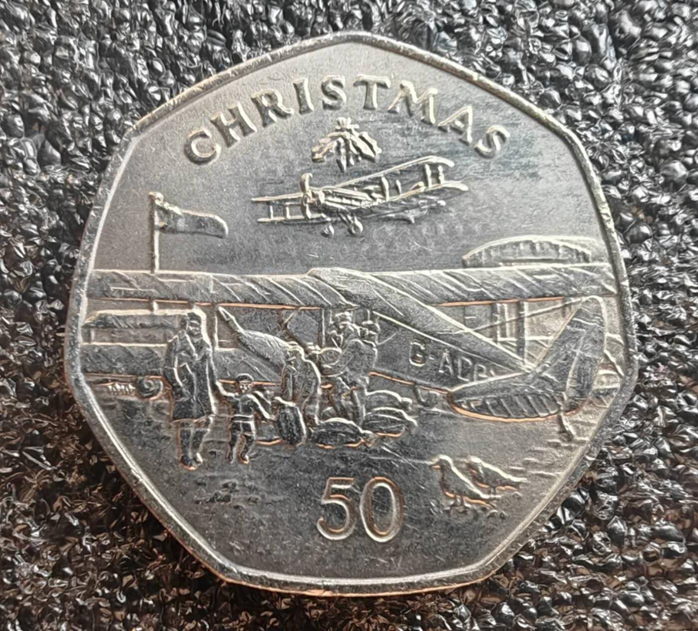 马恩岛硬币 1985年50便士圣诞纪念币