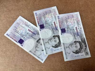 【Blue Auction】世界纸币精拍第761期——18级TOP拍卖/信誉/品质/专业/高效💫 - 【一组3张皇冠初版】英国 20镑 品相如图