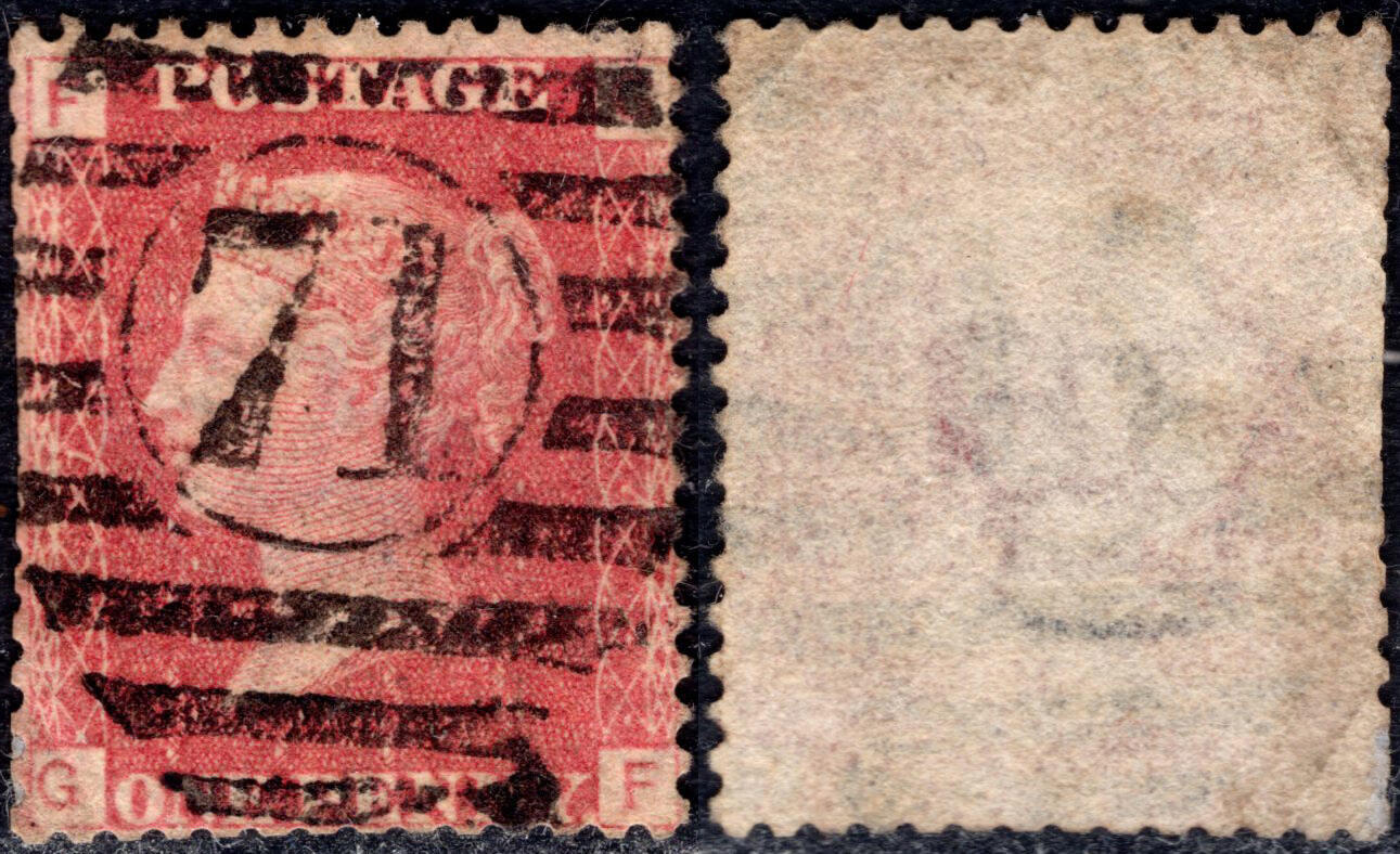 洪涛臻品批发群 精选邮票限时拍卖第1201期  红便士 71号全戳, 四角字母 GF票位