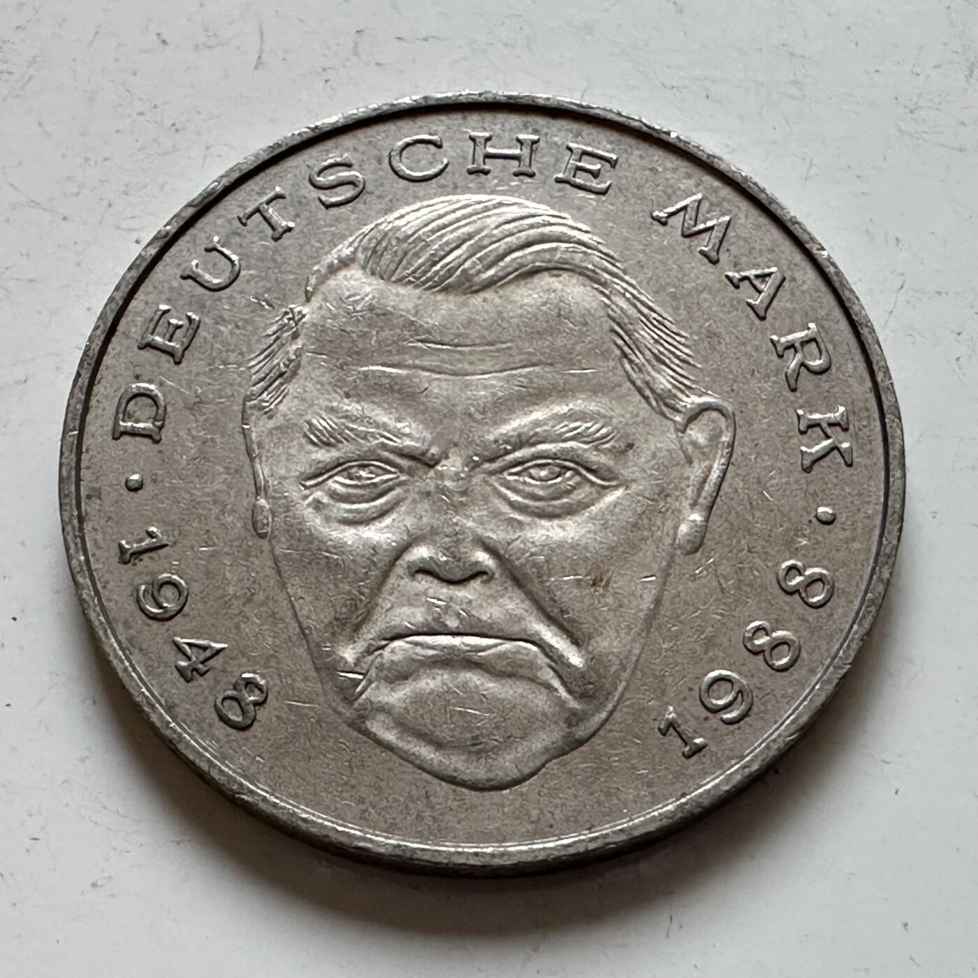 🌹外币初藏🌹🐯2025年第140场  每周二四六晚8️⃣点 接代拍 德国1994年J版 2马克 艾哈德