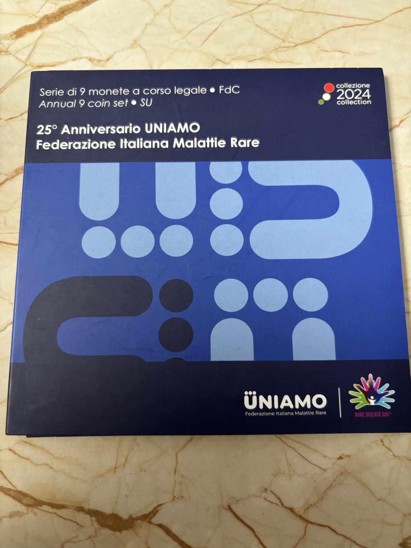 第185期拍卖 意大利2024年罕见病联合基金会25周年套币含银币，925银，18克