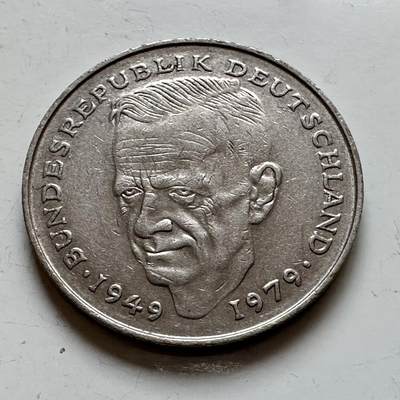 🌹外币初藏🌹🐯2025年第140场  每周二四六晚8️⃣点 接代拍 - 德国1980年F版 2马克 德国前总理舒马赫