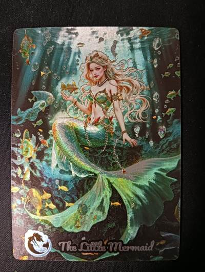 花开卡拍第53期（12月28号周日截拍，品控勿拍!!!拍品不寄存，运费5元，自制卡难免瑕疵，可能存在轻微撞角爆边等出厂瑕疵，品控介意勿拍！） - 奇点卡牌 人鱼公主 粗闪