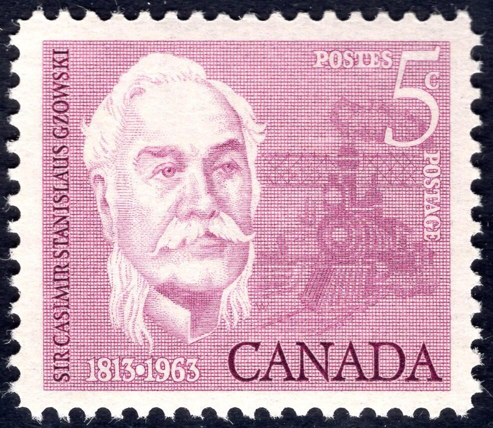 洪涛臻品批发群 精选邮票限时拍卖第1194期  加拿大1963年 工程师和教育工作者Casimir Stanislaus Gzowski爵士(1813-98)诞生150周年 1全新. 精美雕刻版, 原胶全品！相当难得的品相, 漂亮