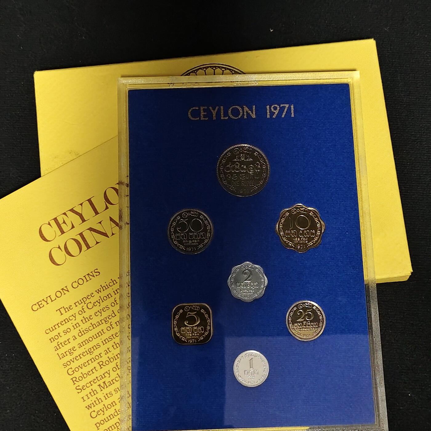 【全场包邮】纯粹捡漏拍485场（免费代拍第22场） 锡兰1971年官方发行皇家厂经典信封装精制套币-盒证全-PS4